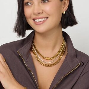 NBJ Natalie B Jewelry Gold Tone Long Single Strand Carmen Chain Link Necklace